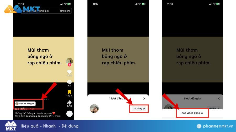 Các bước để xóa một video đã đăng lại từ hồ sơ TikTok của bạn