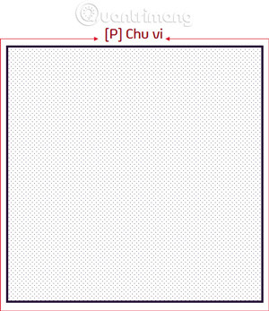 Minh họa cách tính chu vi hình vuông