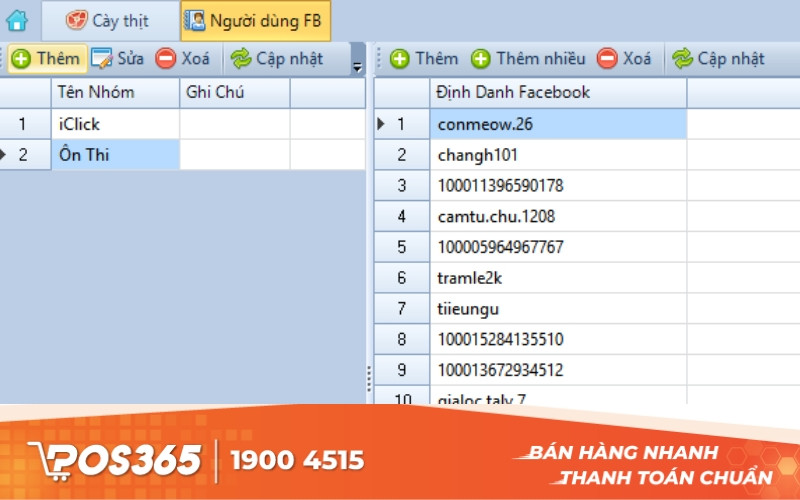 Giao diện phần mềm iClick hỗ trợ đăng bài tự động và tạo tương tác ảo trên Facebook