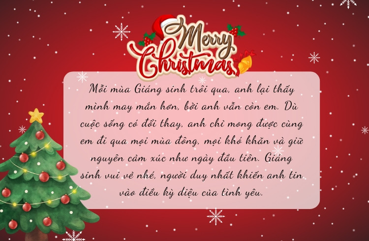 Cặp đôi đang trao nhau những lời chúc ngọt ngào trong đêm Giáng sinh