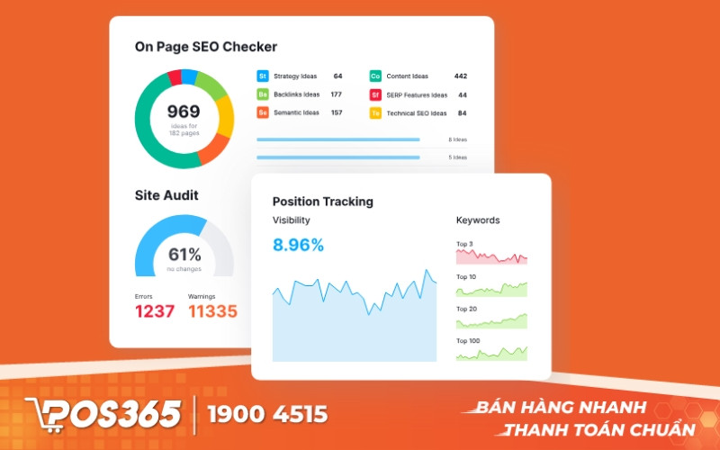SEMrush, công cụ SEO đa năng, hỗ trợ phân tích và tối ưu hóa hiệu suất trang Facebook