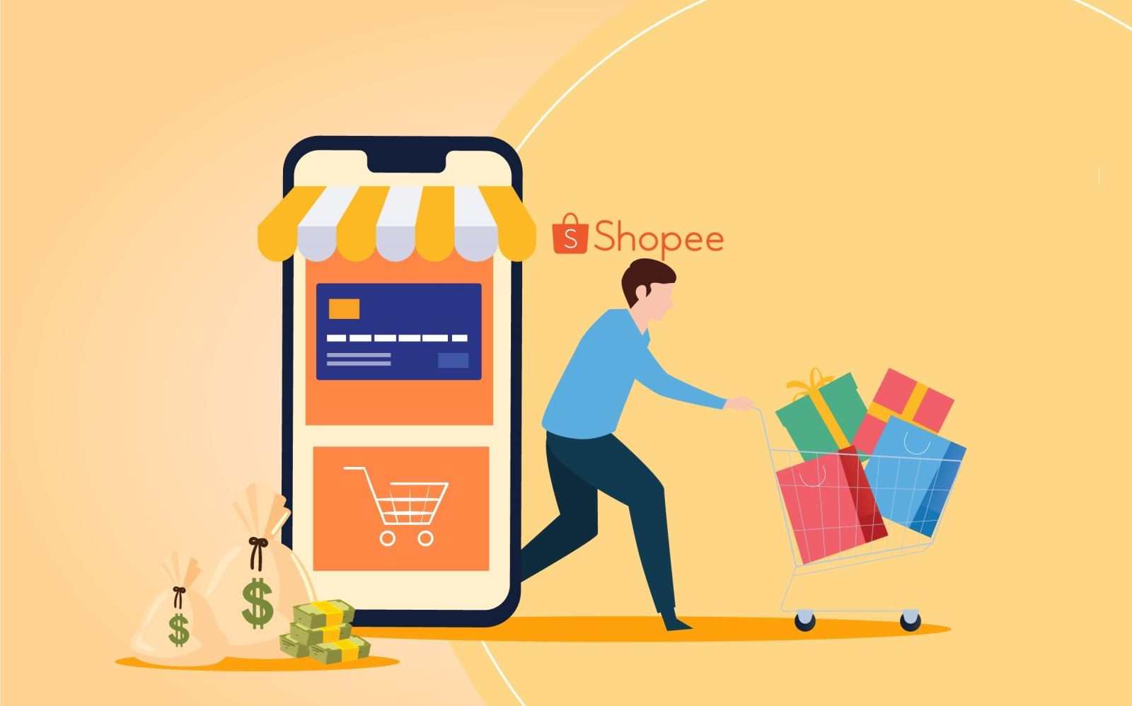 Giao diện số dư tài khoản Shopee với các tùy chọn quản lý
