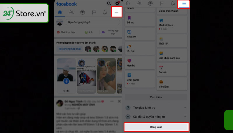 Hướng dẫn các bước đăng xuất tài khoản Facebook trên điện thoại iPhone hoặc Android