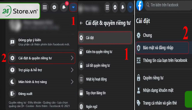 Giao diện cài đặt để đăng xuất Facebook khỏi các thiết bị laptop khác từ xa