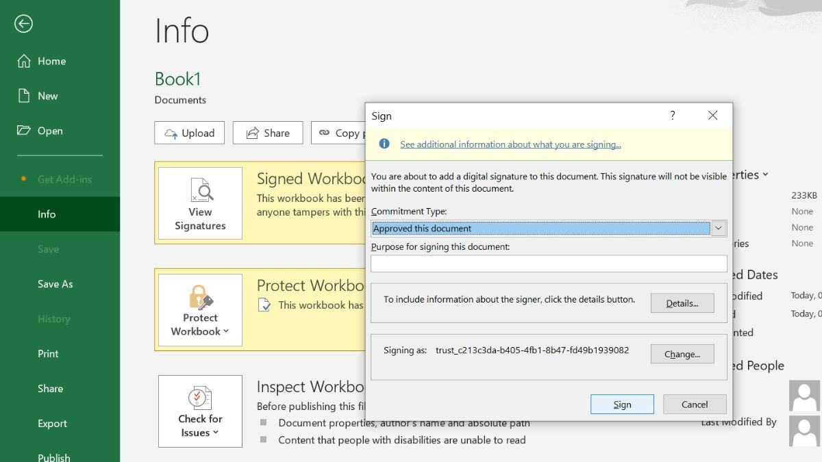 Cách chèn chữ ký vào Excel cách 3 bước 3
