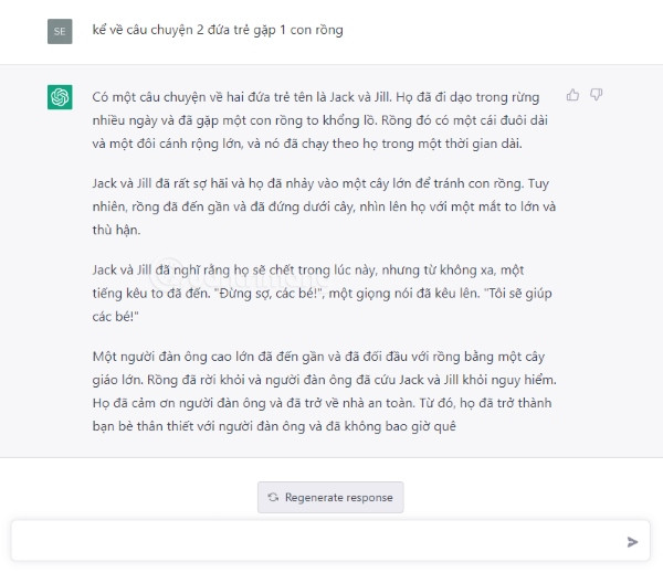 Người dùng đang sử dụng ChatGPT để hỗ trợ viết và sáng tạo nội dung