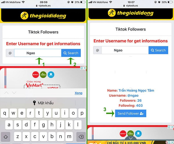 Hoàn tất việc gửi yêu cầu để hack follow TikTok miễn phí