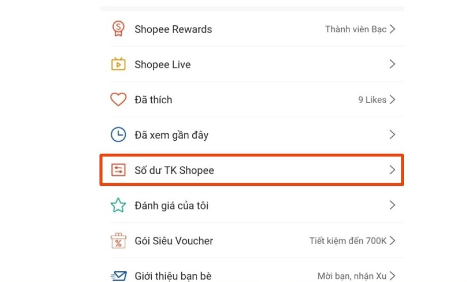 Các bước kiểm tra số dư tài khoản Shopee trên ứng dụng