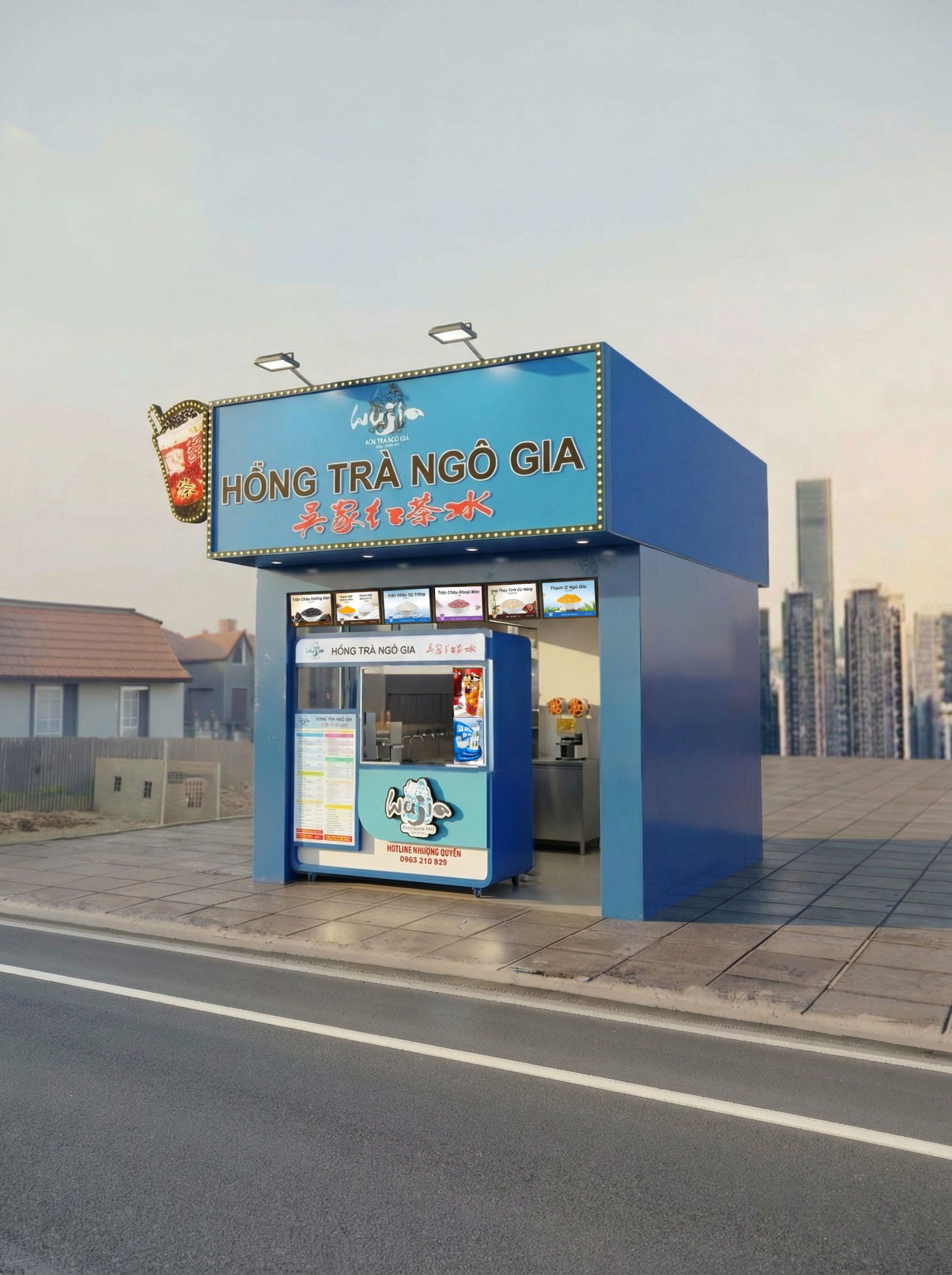 Cửa hàng Hồng Trà Ngô Gia hiện đại và thân thiện