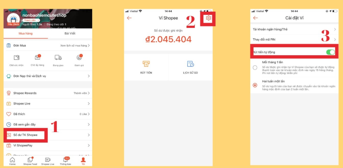 Các bước rút tiền từ số dư tài khoản Shopee về ngân hàng